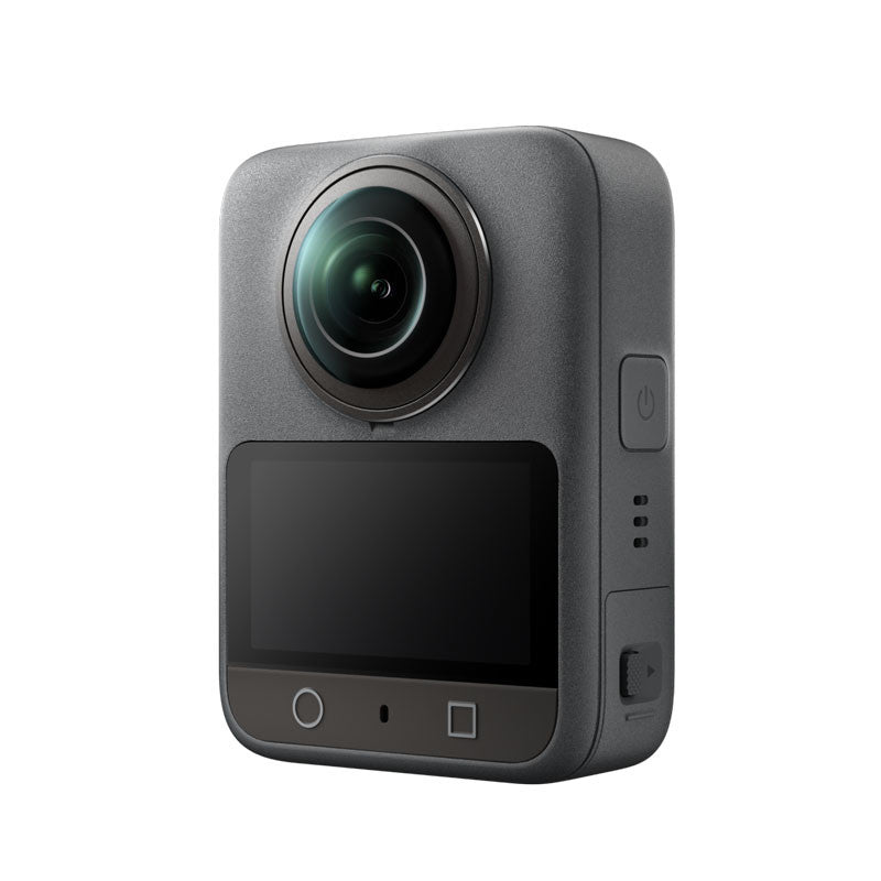 Osmo 360 Adventure Combo camera with dual lenses and touchscreen displaying sleek design for immersive 360° video.