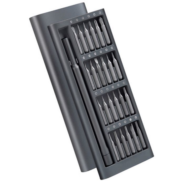 24 Piece Multifunctional Magnetic Screwdriver Repair Tool Kit with durable design and magnetic closing case.