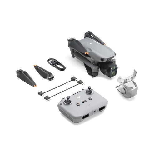 DJI Air 3S drone with remote controller and accessories, ideal for travel photography and advanced aerial imaging.