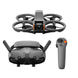 DJI Avata 2 FPV drone with controller and goggles, featuring enhanced imaging and safety features.