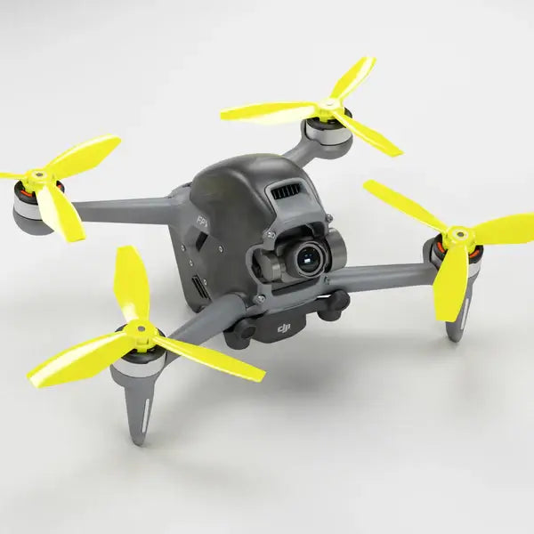 DJI FPV drone featuring Ludicrous Upgrade propellers for enhanced speed and performance in aerial stunts.