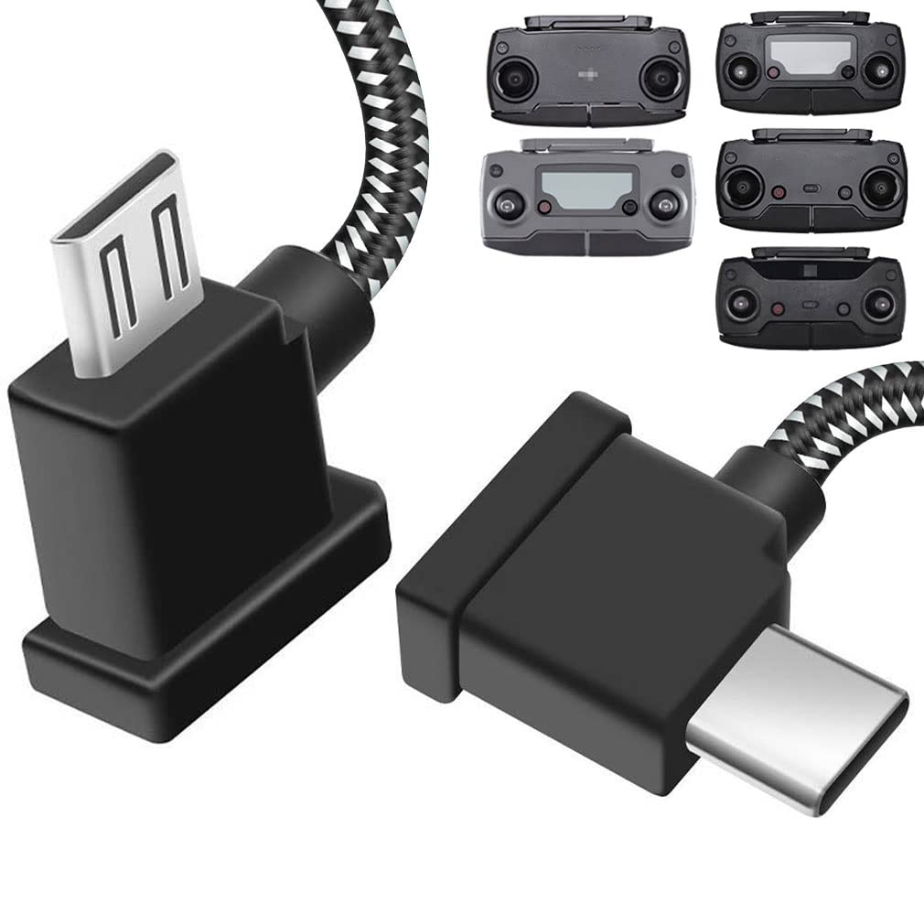 Remote controller cable for DJI drones like Mavic Mini, Mavic 2 Pro, and Spark, featuring USB connectors.